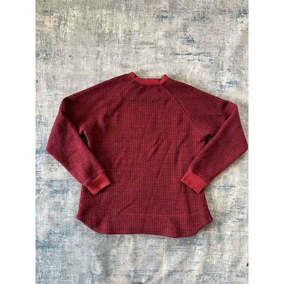 Columbia Marsala Red Houndstooth Chillin Pullover Sweater Large - Picture 2 of 7